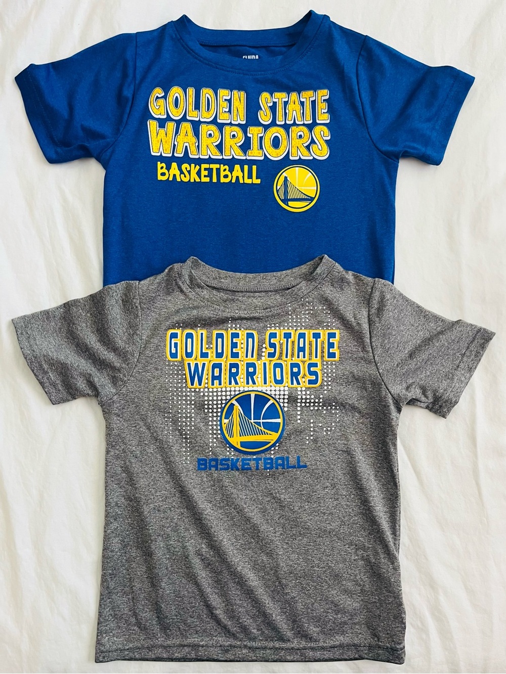 NBA Golden State Warriors Kids' Short Sleeve Tee bundle- Blue & Gray